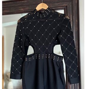 IULover Black Studded Jumpsuit Club Party New With Tags